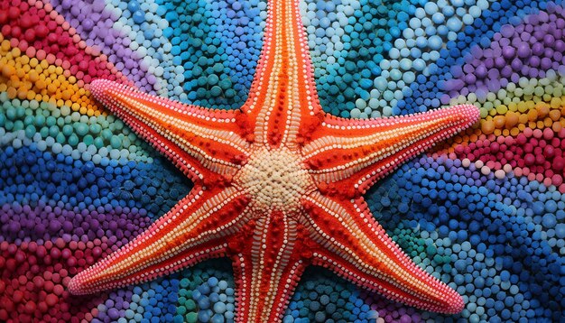 Photo a starfish of 1000 colors