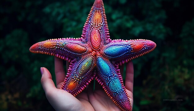 Photo a starfish of 1000 colors