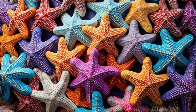 Photo a starfish of 1000 colors