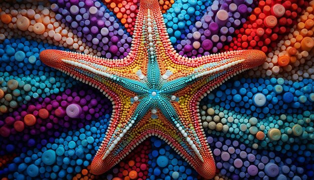 Photo a starfish of 1000 colors