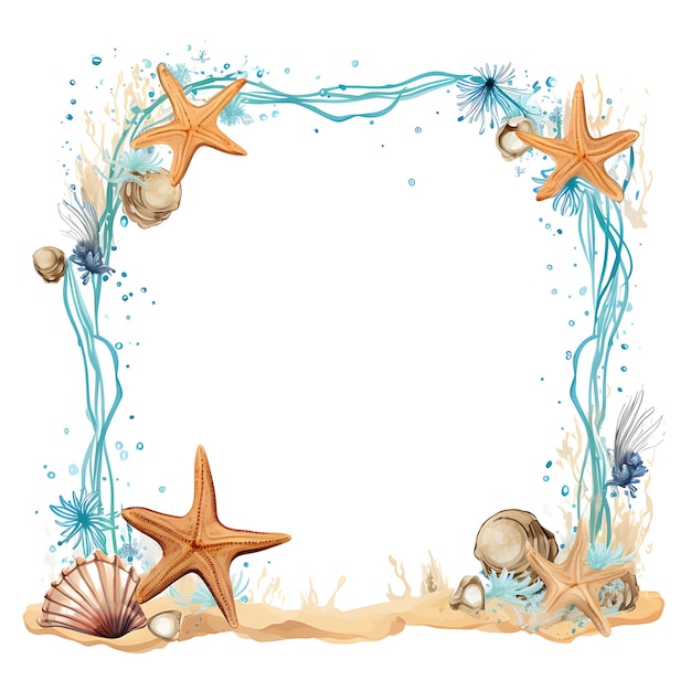 Foto l'ora terrestre di starfish beach ha la forma di una stella di mare con un accattivante disegno artistico di clipart