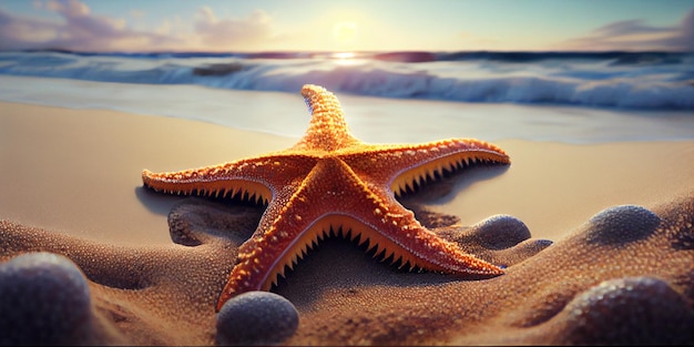 Photo starfish on the beach wallpaper