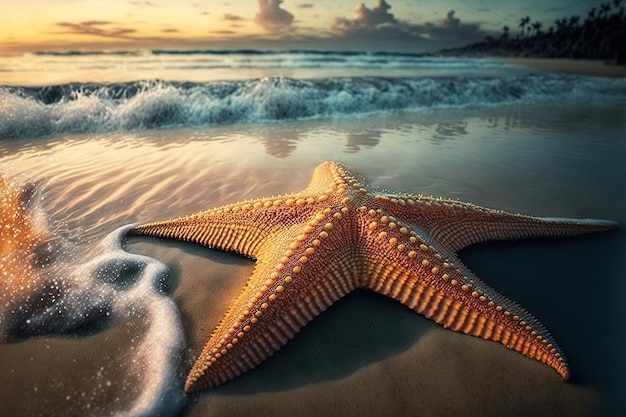 Photo starfish on the beach