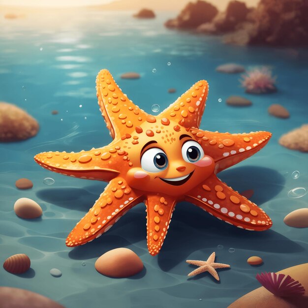 Foto illustrazione di stella marina ai generative