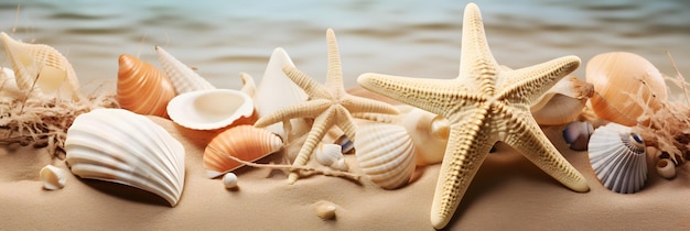 Starfish on the sand at the beach