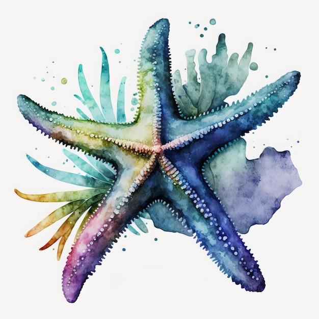 Starfish watercolor clipart