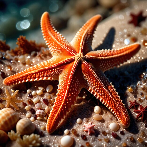 Photo starfish wild animal living in nature part of ecosystem