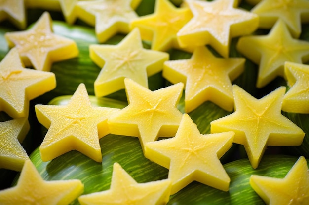 Foto fette di frutta di stella disposte in un disegno a scacchiera fotografia di immagini di frutto di stella