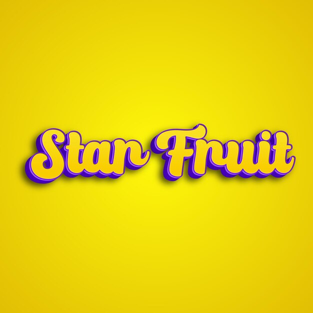 Foto starfruit typografie 3d ontwerp geel roze witte achtergrond foto jpg