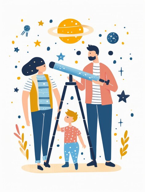 Foto stargazing family bonding moment generatieve ai