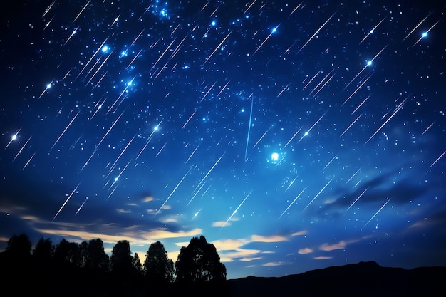 Звездные наблюдения метеорные дожди Фантазическое небо Ночное наблюдение за звездами