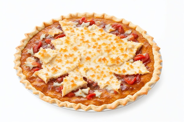 Stargazy pie on white background