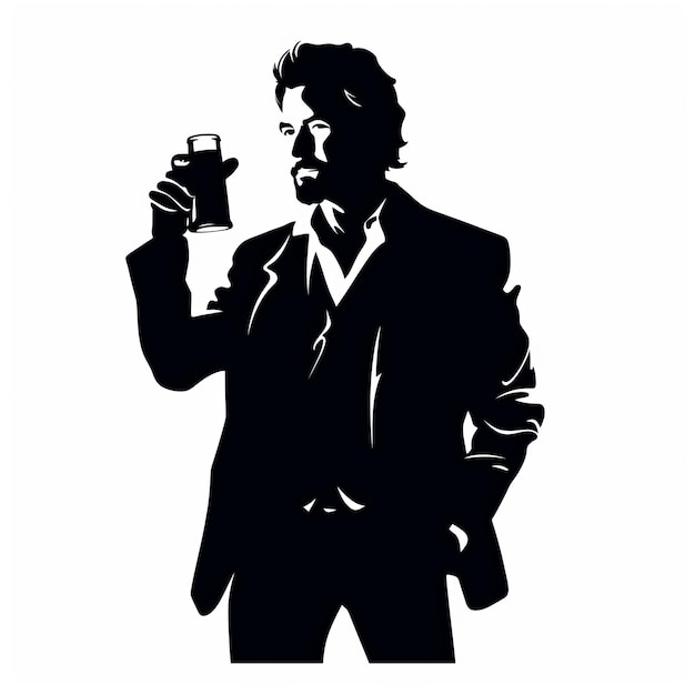 Stark Realism Silhouette Richard Holding A Beer Sticker