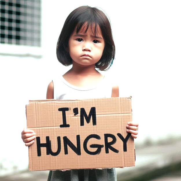 Photo the stark reality of hunger on the faces of refugee kids in the camp