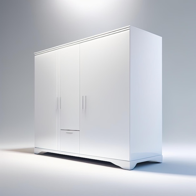 Stark white interior of a modern cabinet Clean white world concept Postprocessed