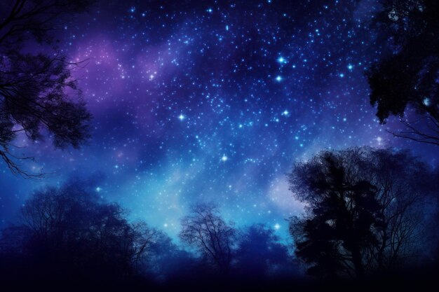 Starlit silhouettes space wallpaper photo