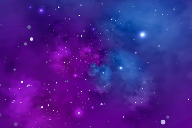 Photo starry background with blue and violet nebula concept for space astronomy galaxy universe science