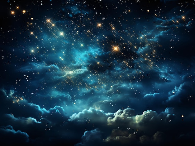 Starry Blue Night Sky Universum gevuld met sterren Generatieve AI