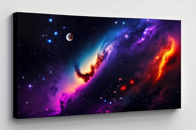 Starry cosmic night universe with stars nebula and galaxy abstract dark background