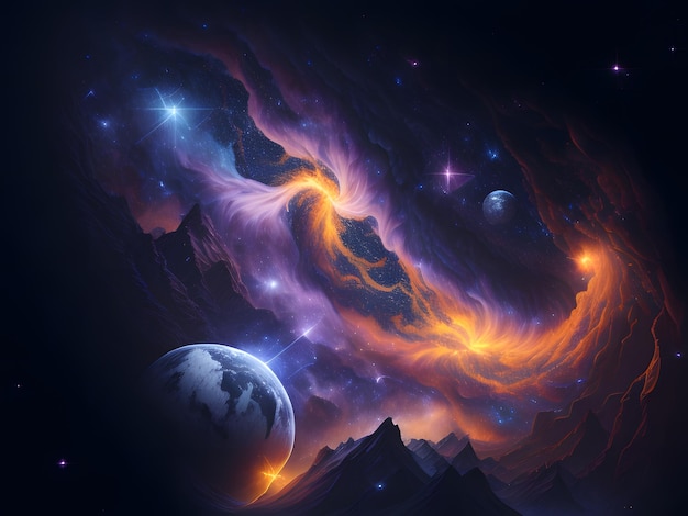 Starry Cosmos Abstract Galactic Design for Cosmic Universe AI Generative