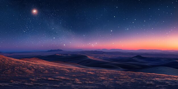 Photo starry night over the desert