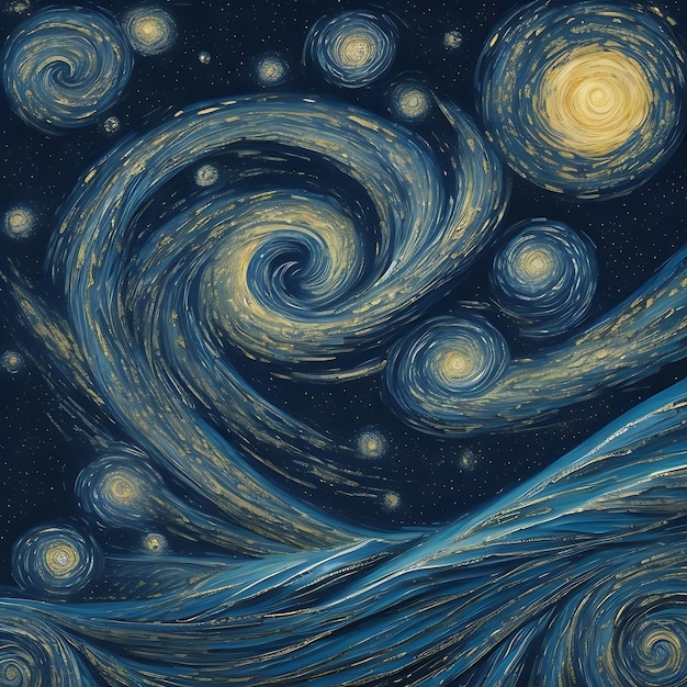 Starry Night Pattern Inspired by Van Gogh