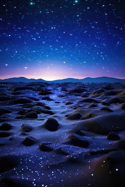 Photo starry night over silent mountains