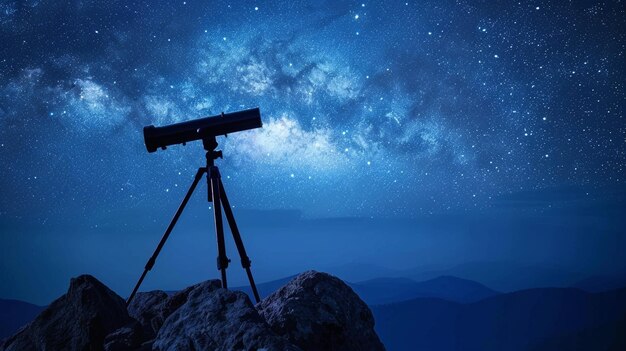 Photo starry night skies telescope view 2