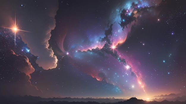 Starry Night Sky Beauty in Natures Astronomy Show