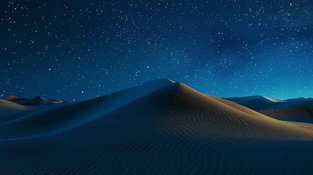 Photo starry night sky above desert sand dunes