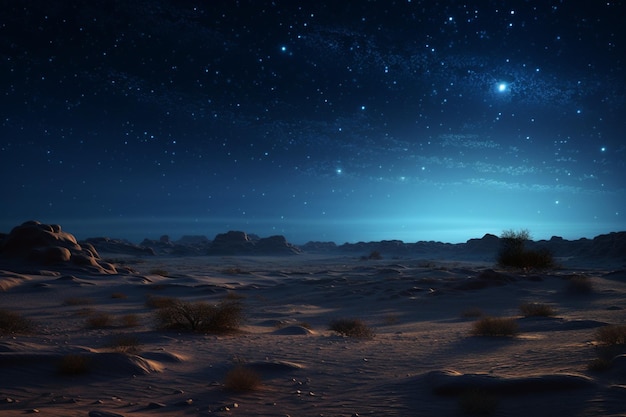 Starry night sky in the desert