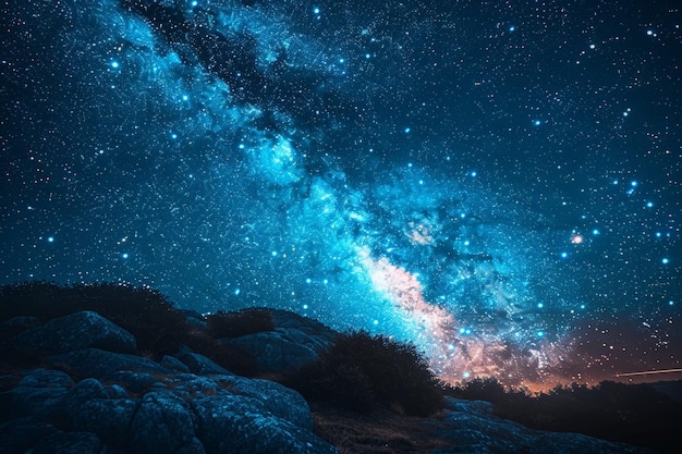 Starry Night Sky Filled With Stars and Milky Way