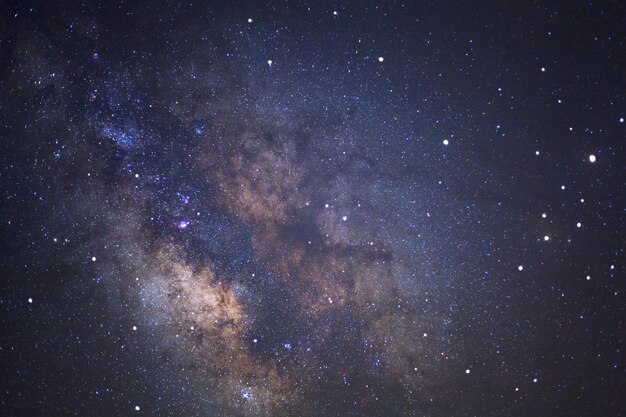 Starry night sky milky way galaxy with stars and space dust in the universe