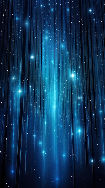 Фото Звездное ночное небо на голубом фоне со светящимися огнями генеративный ии