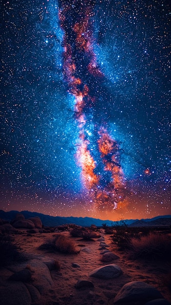 Starry night sky in remote location