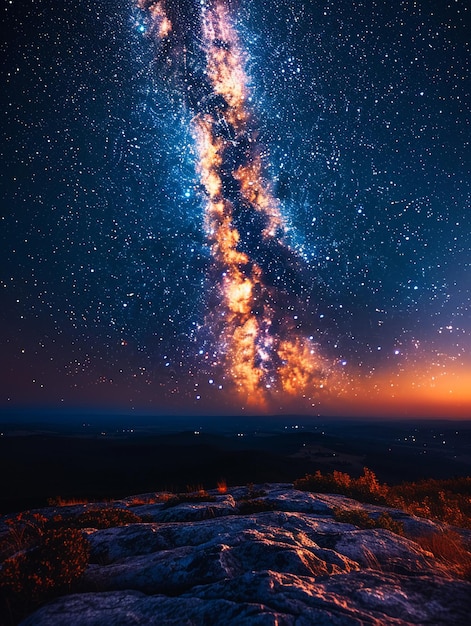 Starry night sky in remote location