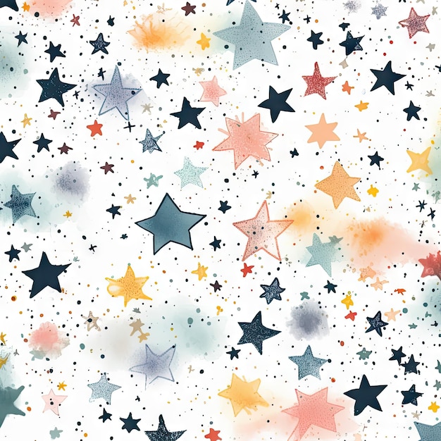 Starry Night Sky on White Background