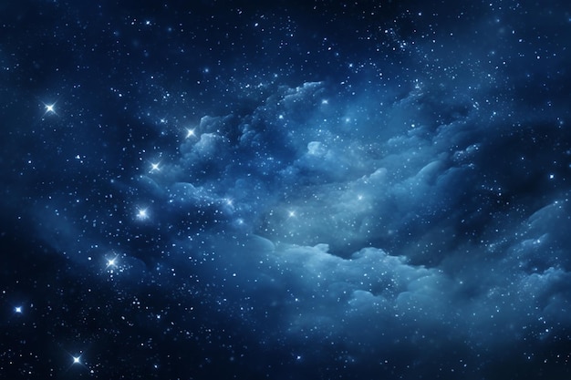 Starry night sky with clouds and stars in the dark generative ai