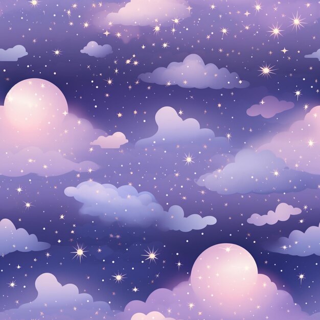 하늘에 구름과 별이 있는 별이 있는 밤하늘 (Generative A.I.)