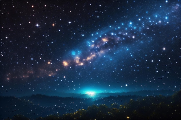 Premium AI Image  Night Sky Full of Stars Background Generative AI