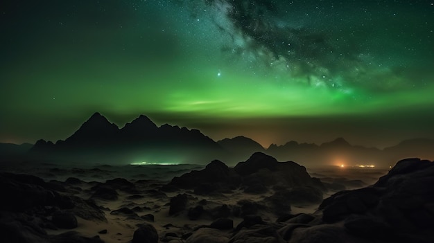 A starry night sky with the milky way in the background