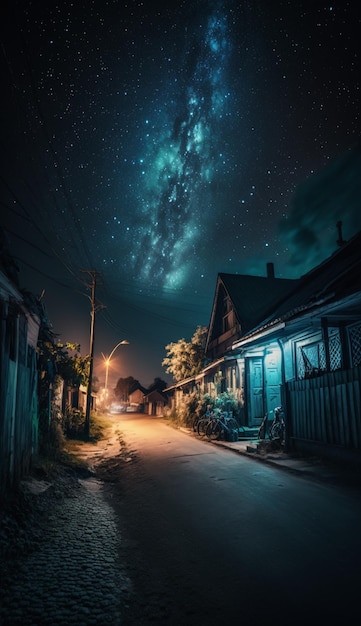 Photo a starry night sky with a milky way in the background