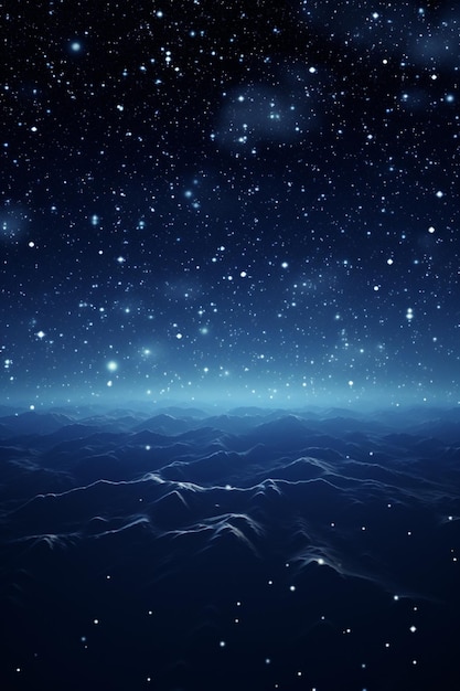 starry night sky with a mountain range and a few stars generative ai