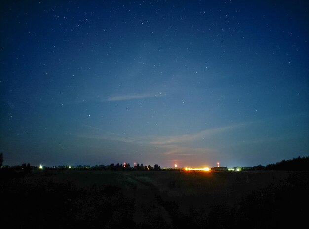 Starry night in a summer field