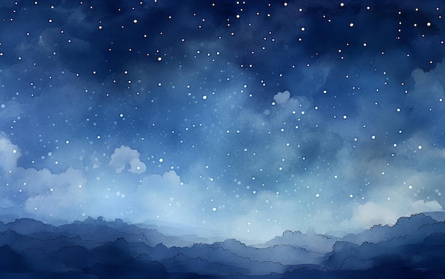 Premium Photo | Starry Night Whispers HandPainted Watercolor Sky