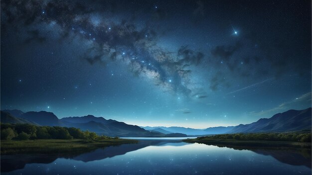 Photo starry sky background night sky foreground