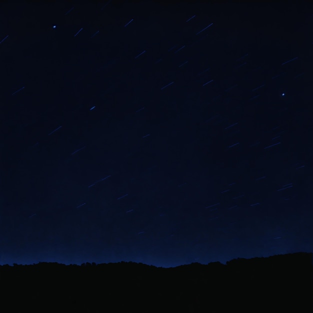 Фото Звездное небо освещает силуэт горы в спокойной природе, созданной ии