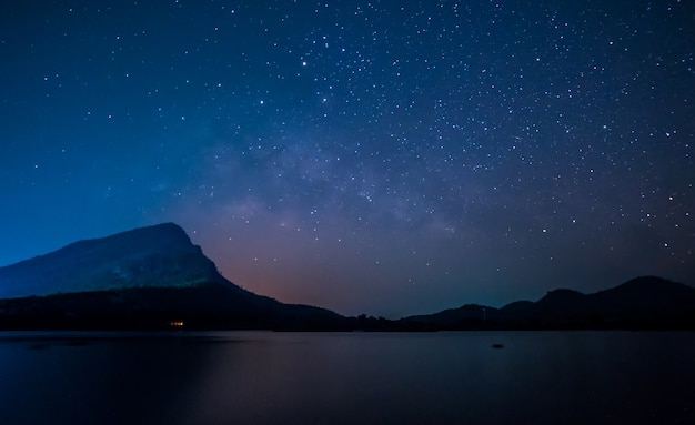 湖の上の星空