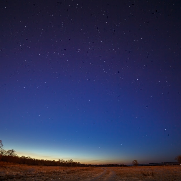 Starry sky of the morning dawn.