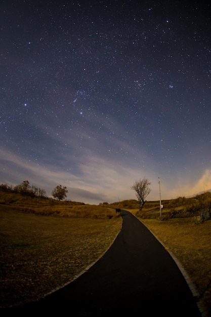 Foto cielo stellato e strada